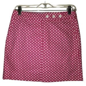 NWOT J. Crew Pink and White Mini Skirt size 0